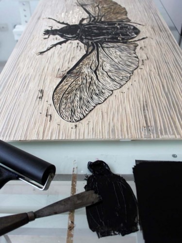 Atelier gravure sur Rhenalon ou Tetrapak avec Amandine Gollé