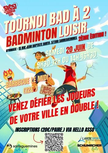 Tournoi Bad &agrave; 2 : Badminton Loisir